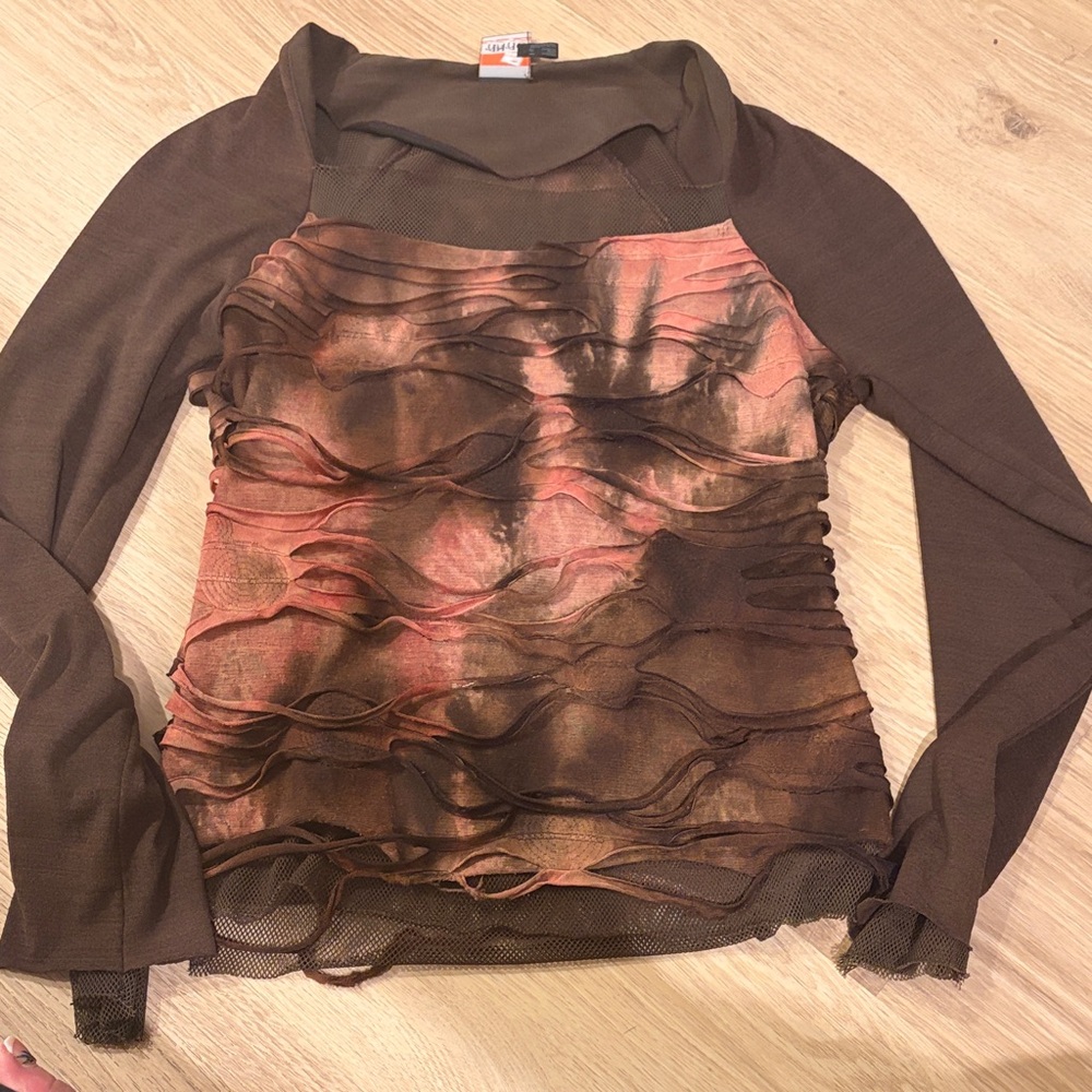 Anac designed by Kimmy Artistic Brown and Pink Blouse